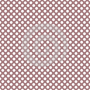 Tile vector pattern with white polka dots on pastel violet pink background