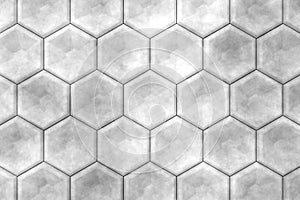 Tile wall design with cement textute. Abstract background of hexgon. 3D rendering