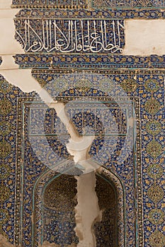 Tile work in the Kabud mosque