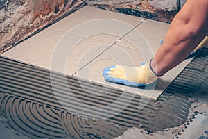 Tile works in the house - tiling