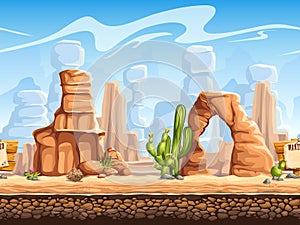 Tileable horizontal background wild west. Set1