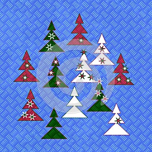 Tileable metal plate painted with christmas trees