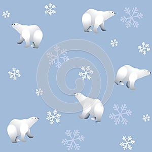 Tileable Polar Bears Background