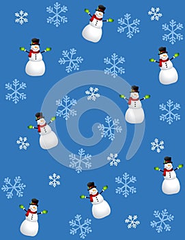 Tileable Snowman Blue 2