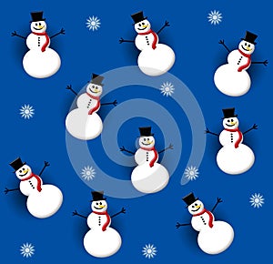 Tileable Snowman Blue 3