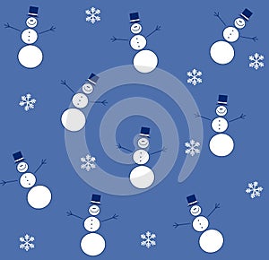 Tileable Snowman Blue