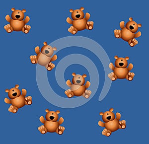 Tileable Teddy Bears Blue