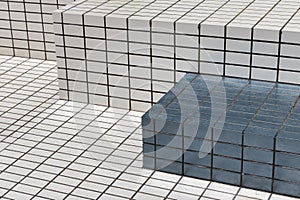 Tiled bench installation in public spaces