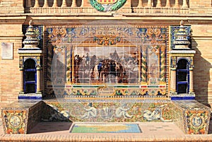 Tiled bench in Plaza de Espana photo