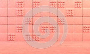 Tiled cubic walls with monocrome color for product and typograph, 3d rendering