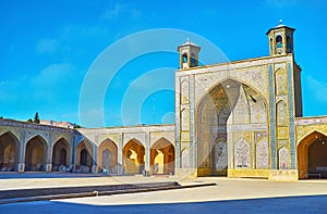 Tiled decors of Vakil Mosque, Shiraz, Iran