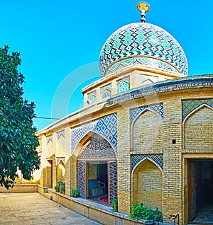 The tiled dome of Imamzadeh Jalal Addin shrine, Nasir Ol-Molk mo