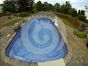 Tiled fiberglass pool