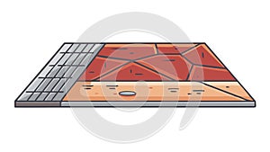 Tiled Floor Texture Geometric Pattern Background, vector design Generative AI