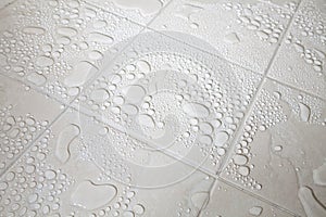 Tiled Floor and water droplets