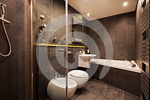 Tiled modern bathroom suite