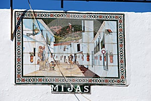 Tiled picture on Mijas bullring.