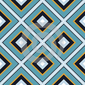 Tiled rhombus geometric vector seamless pattern. Striped elegant