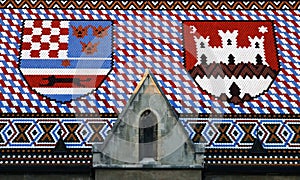 Tiled roof coat of arms