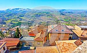 Tiled roofs in San Marino