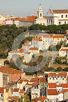 Tiled roofs.. View from Castelo de Sao Jorge. Lisbon. Portugal