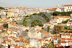 Tiled roofs.. View from Castelo de Sao Jorge. Lisbon. Portugal photo