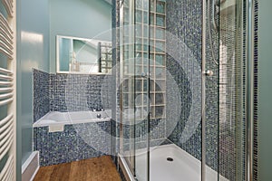 Tiled shower and bathroom