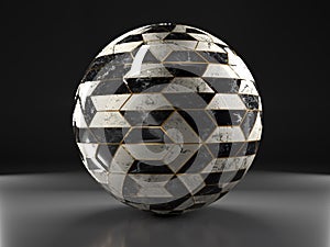 Tiled sphere with golden seams