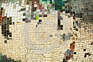 Tiled spheric mirror, abstract background