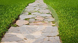 Tiled stone walkway