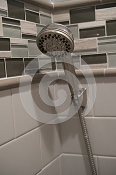 Tiled wall and Shower head