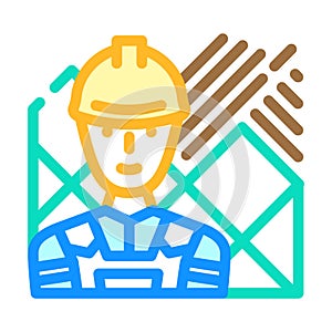 tiler handyman color icon vector illustration