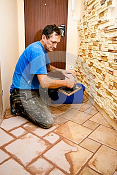 Tiler at work photo