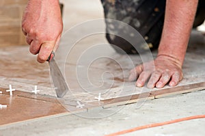 Tiler at work photo