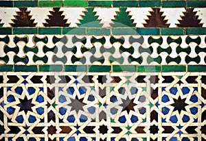 Tiles of Alcazar Seville Spain. Arab pattern decoration photo