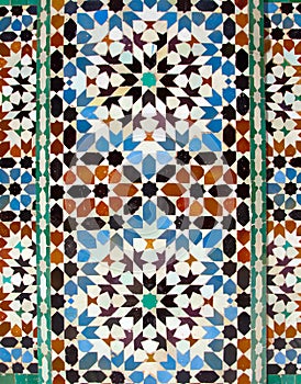 Tiles at Ali Ben Youssef Madrassa in Marrakech