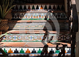 Tiles in exterior stairway