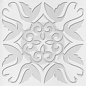 Tiles floral-(set-1) decorative tile design, snow flake floral elements, engraved flower pattern
