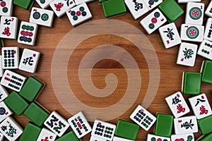 Tiles for mahjong. Empty place in the center.