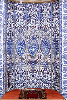 Tiles of mihrab in Rustem Pasa Mosque, Istanbul