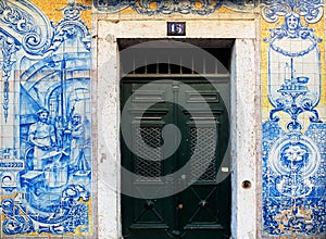 Tiles in old Alfama Lisbon, Portugal