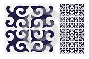 Tiles Portuguese patterns antique seamless design in Vector illustration