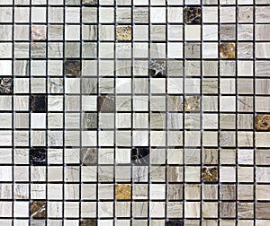 Tiles wall black and white mosaic of squares