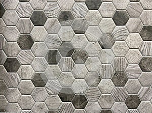 Tiles. A white marble wall with hexagon tiles for texture and background photo