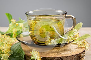 Tilia platyphyllos known as large-leaved linden herbal tea. photo