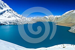 Tilicho lake 4,919 m in the Annapurna range of the Himalayas