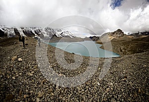 Tilicho Lake is a lake located in the Manang district of Nepal, 55 kilometres as the crow flies from the city of Pokhara.