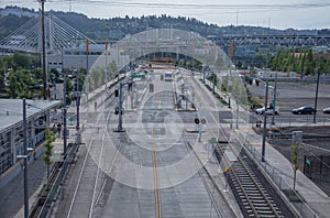 Tilikum cross bridge in Downtown Portland, Oregon