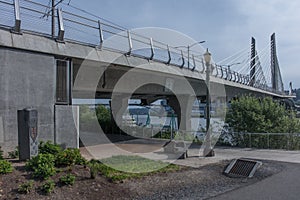 Tilikum cross bridge in Downtown Portland, Oregon