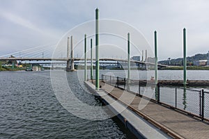 Tilikum cross bridge in Downtown Portland, Oregon